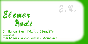 elemer modi business card